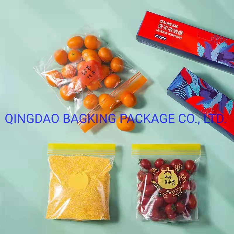 LDPE Double Zipper Color Zipper Heavy Duty Grip Seal Zipper Ziploc Ziplock Snack Gallon/ Quart /Freezer /Sandwich Bag Food Storage Bag