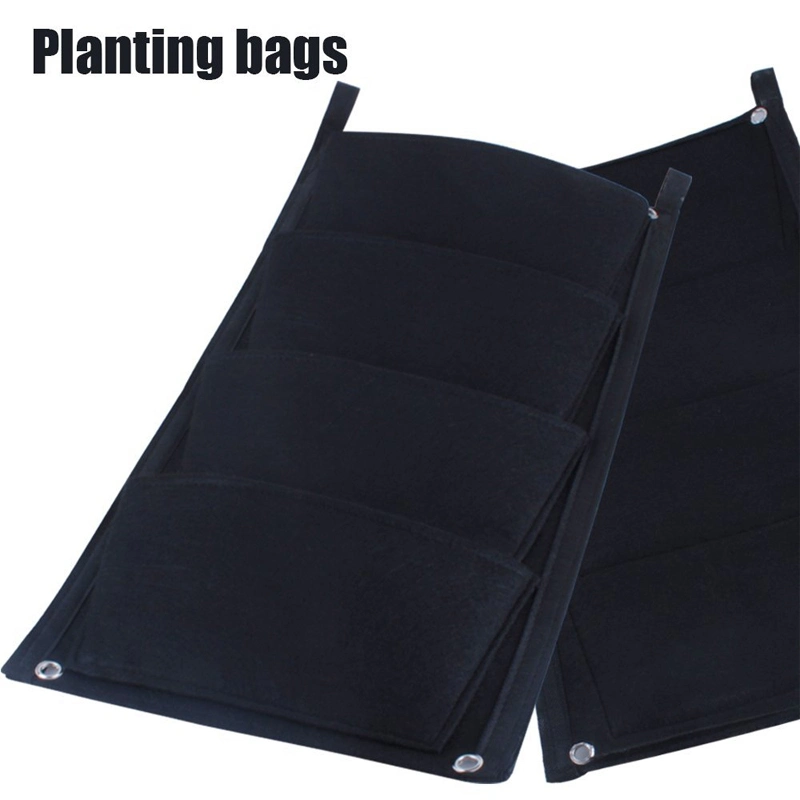 Black Square Felt Plant Hanging Bag Storage Bag (FTB019)