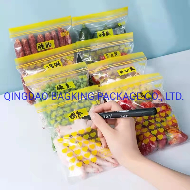 LDPE Double Zipper Color Zipper Heavy Duty Grip Seal Zipper Ziploc Ziplock Snack Gallon/ Quart /Freezer /Sandwich Bag Food Storage Bag