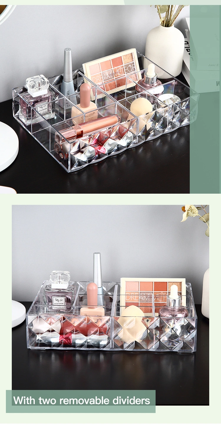 Wholesale Acrylic Makeup Lipstick Brush Organizer with Drawers Transparent Large Dresser Cosmetic Case Makeup Storage Bin